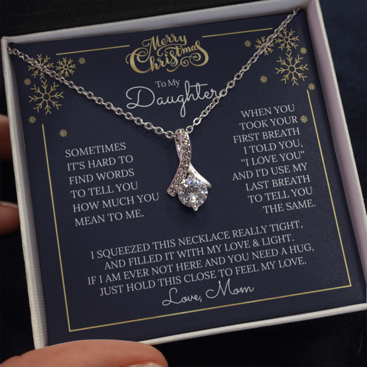 To My Daughter Necklace, Sometimes It's Hard To Finds Words - Alluring Necklace - TGV