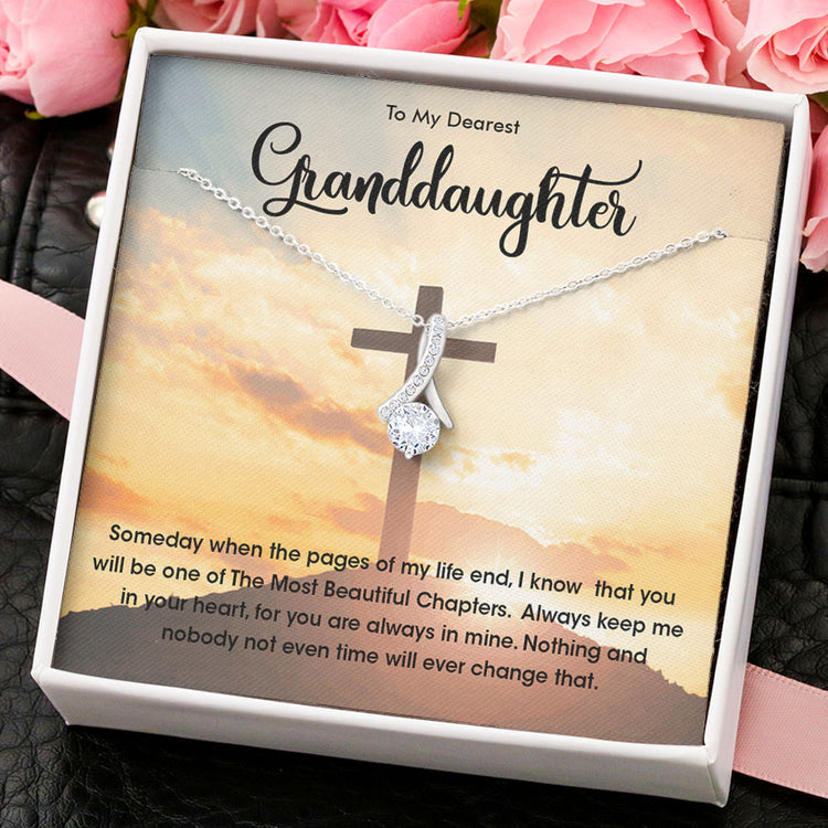 To My Dearest Granddaughter Necklace Gift - Daughter Necklace You will be one of the most beautiful chapters Love Knot, Alluring Beauty Necklace 068E - TGV
