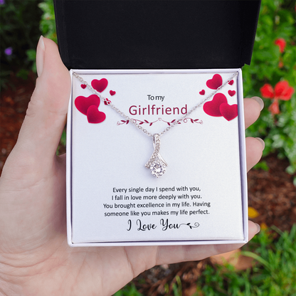 To My Girlfriend Necklace - I Love You, Necklace for Girlfriend, Birthday Gift for Girlfriend, Alluring Beauty Necklace - TGV