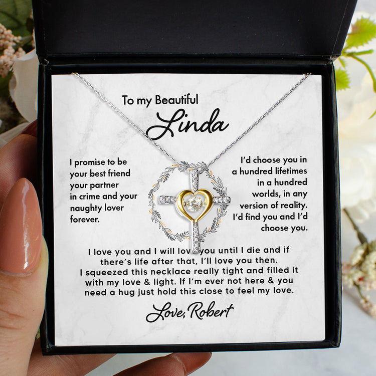 To My Girlfriend Soulmate Wife Necklace Gift - I promise to be your best friend, your partner in crime Love Knot Necklace, Alluring Beauty, Sunflower Necklace Gift from Husband 365B - TGV