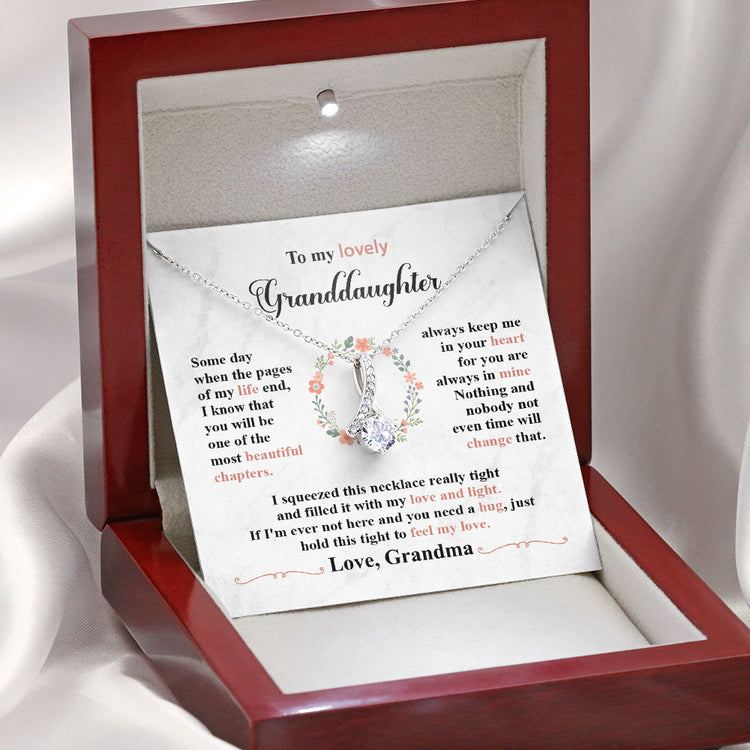 To My Lovely Daughter Granddaughter Necklace Gift You Are The Most Beautiful Chapters - Love Knot, Alluring Beauty Necklace from Mom Grandma 004A - TGV