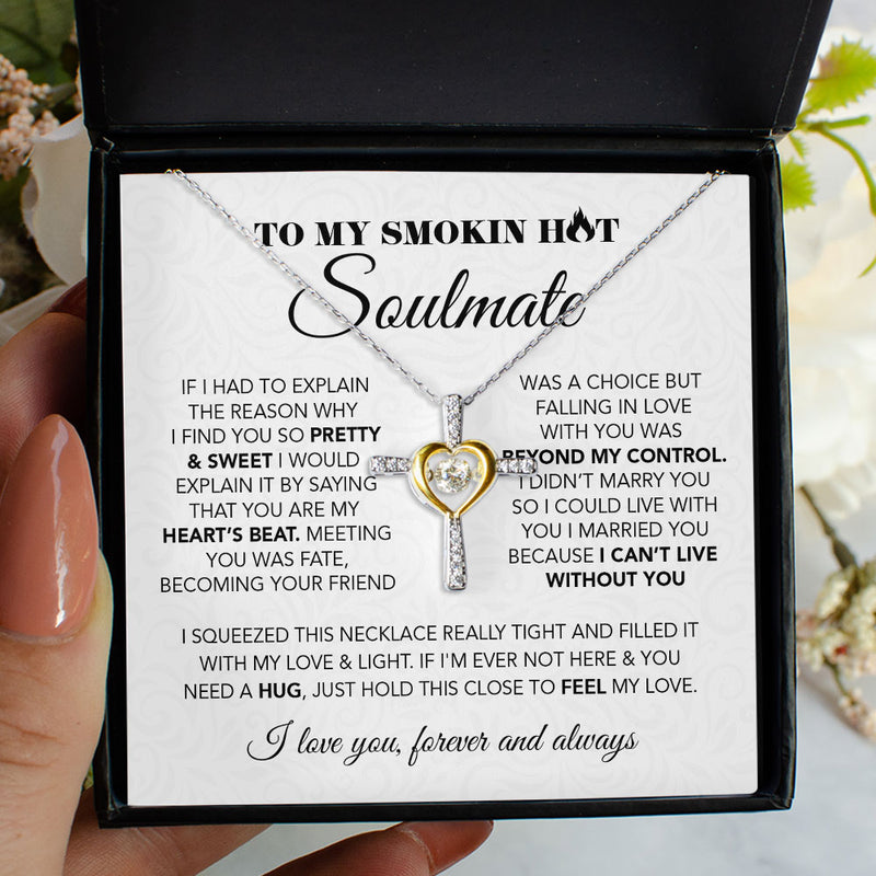 To My Smokin Hot Wife, Soulmate Necklace Gift - Pretty & Sweet You are my Heart's Beat Love Knot, Alluring Beauty, Sunflower, Turtle Necklace - 363A - TGV