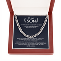 To My Son - A Hug Just Hold This Close To Feel My Love - Cuban Link Chain Necklace - TGV