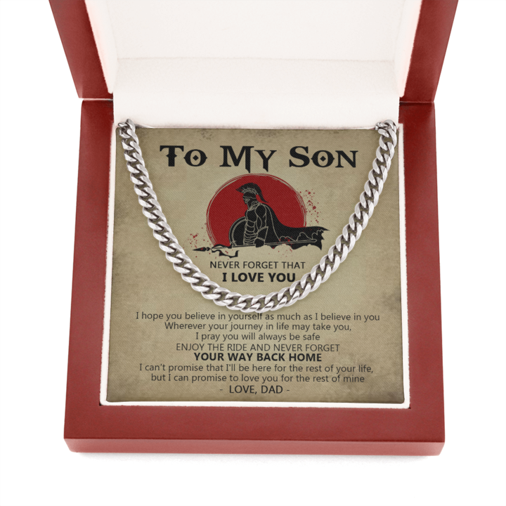 To My Son - I Can Promise To Love You For The Rest Of Mine - Cuban Link Chain Necklace - TGV