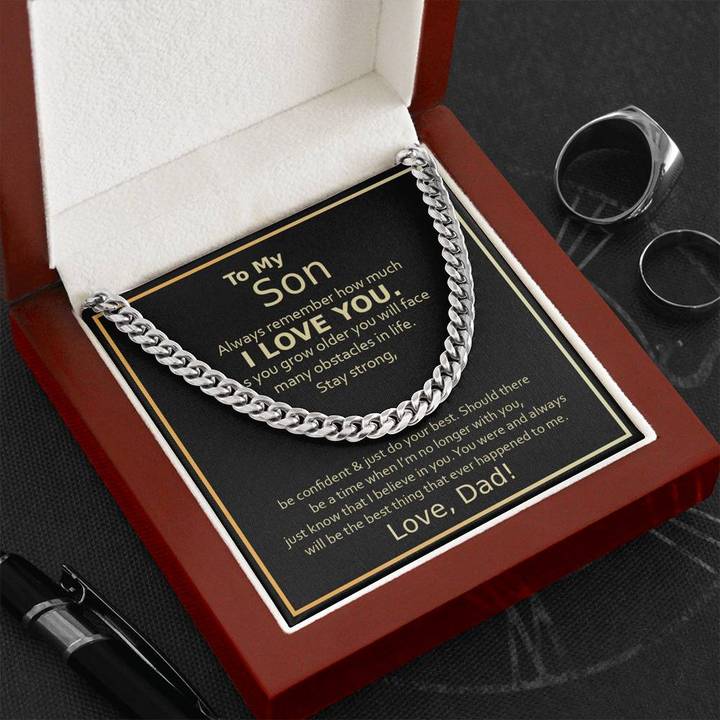 To My Son, I Love You, Cuban Link Chain Necklace - TGV