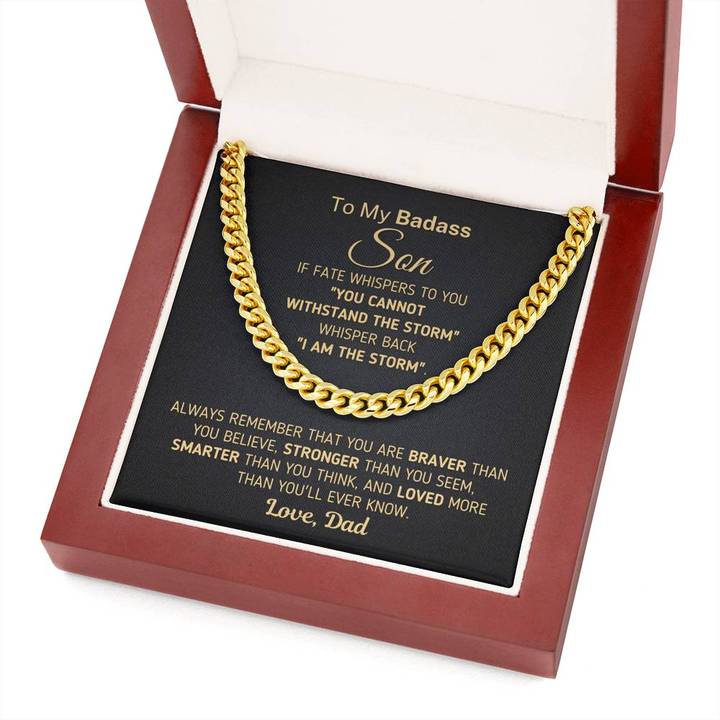 To My Son - Loved More Than You'll Ever Know - Cuban Link Chain Necklace - TGV