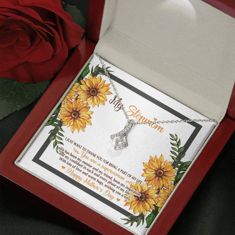 To My Step Mom Necklace I just want to thank you for being a part of my life Alluring Beauty Necklace XL045K - TGV