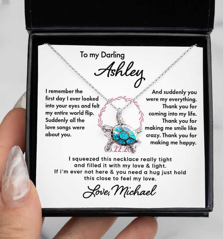 To My Wife Soulmate Girlfriend Necklace Gift I remember the first day I ever looked into your eyes - Custom Love Knot Necklace, Alluring Beauty, Sunflower Necklace Gift 003C - TGV