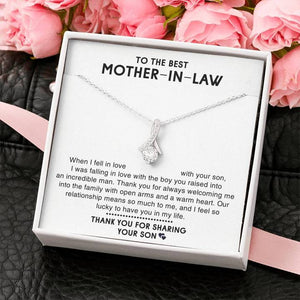 To The Best Mother-In-Law Necklace - Thank You For Sharing Your Son - Alluring Beauty Necklace - TGV