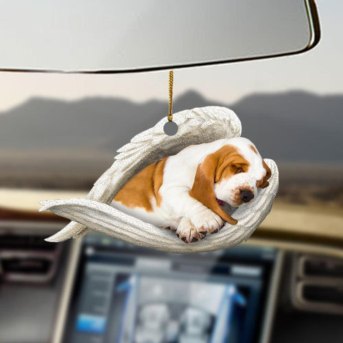 Godmerch- Ornaments- Basset hound sleeping angel basset hound lovers dog lovers ornament, Dog Ornaments, Car Ornaments