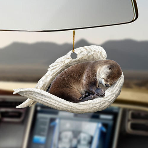 Godmerch- Ornaments- Otter sleeping angel otter lovers ornament, Dog Ornaments, Car Ornaments