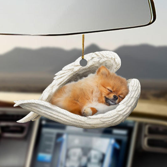 Godmerch- Ornaments- Pomeranian sleeping angel pomeranian lovers dog moms ornament, Dog Ornaments, Car Ornaments