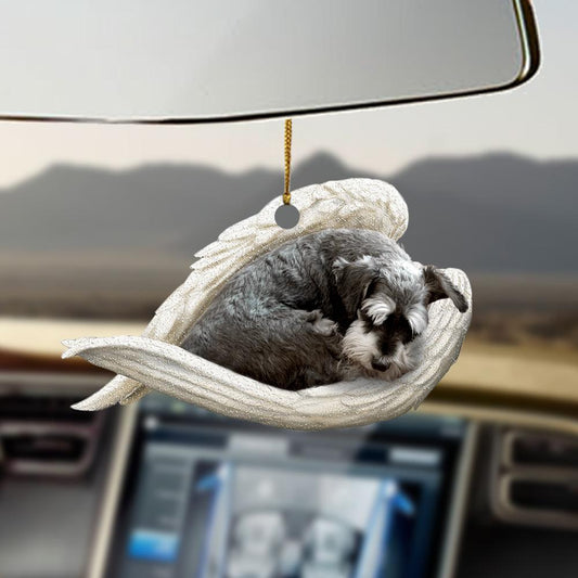 Godmerch- Ornaments- Schnauzer sleeping angel schnauzer lovers dog lovers ornament, Dog Ornaments, Car Ornaments