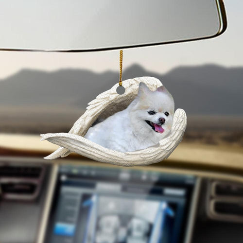 Godmerch- Ornaments- Pomeranian sleeping angel pomeranian lovers tjl ornament, Dog Ornaments, Car Ornaments