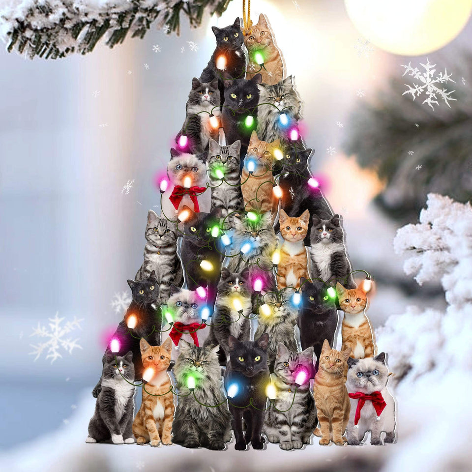 Cat Lovely Tree Gift For Cat Lover Gift For Cat Mom Ornament