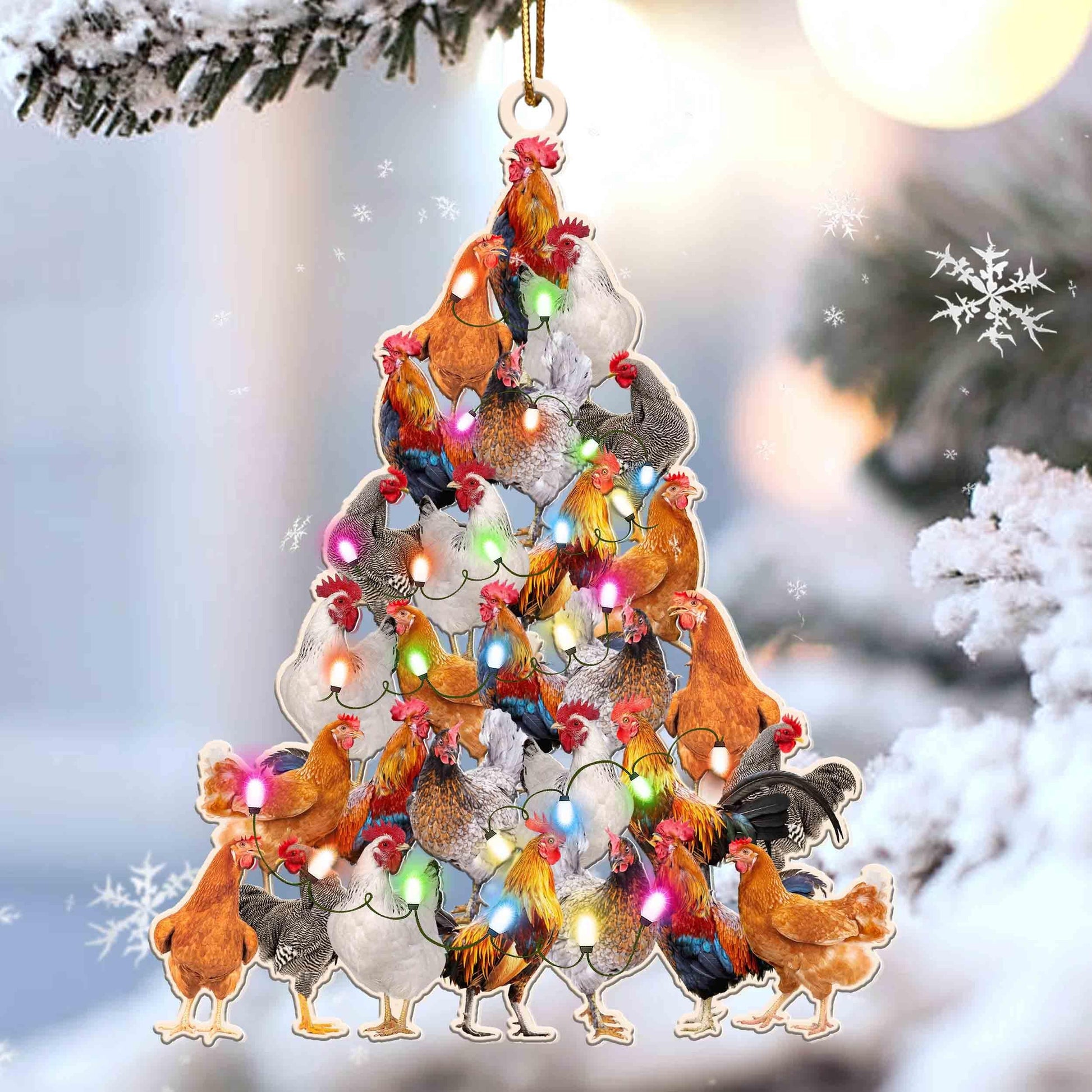 Chicken Lovely Tree Gift For Chicken Lover Gift For Farmer Ornament