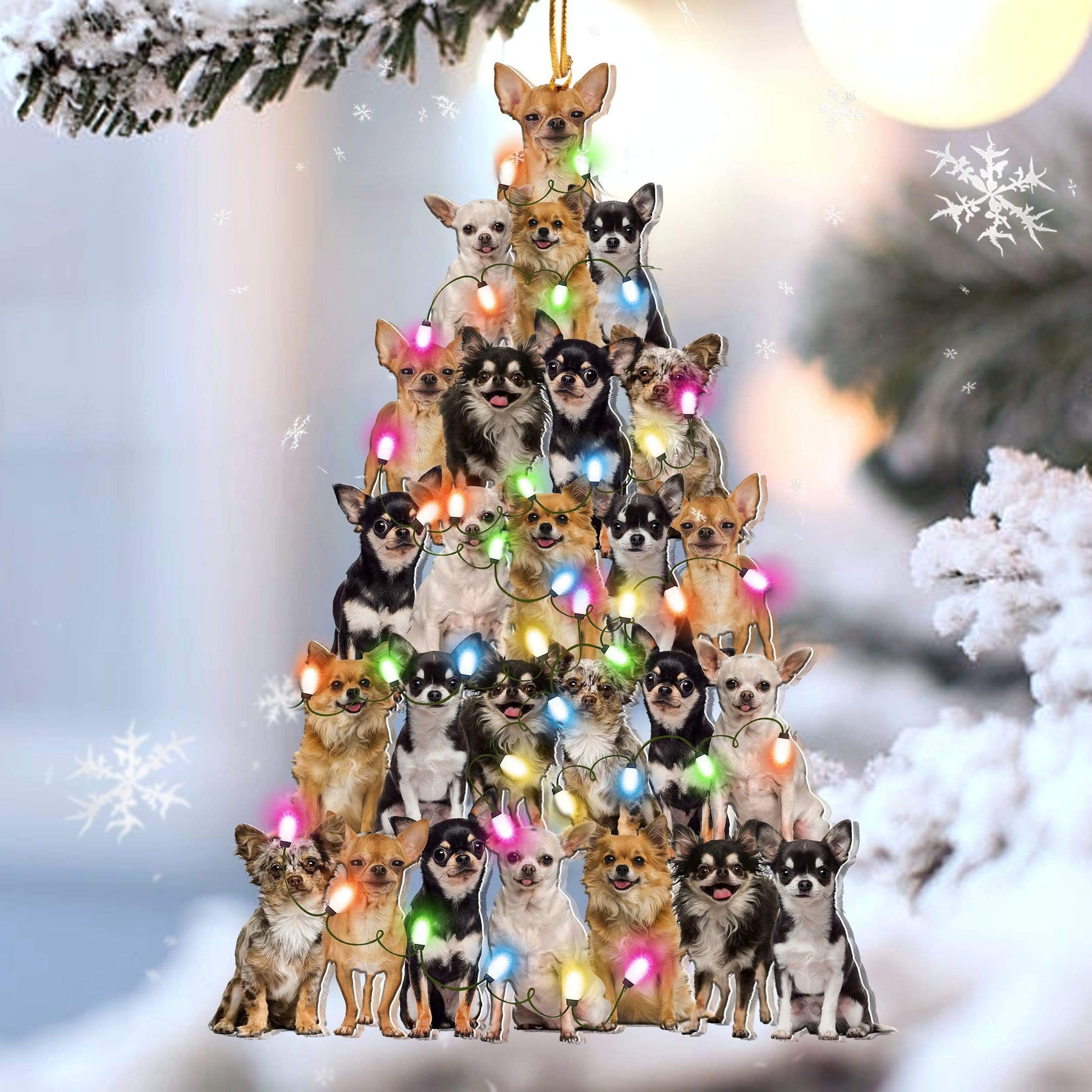 Chihuahua Lovely Tree Gift For Chihuahua Lover Gift For Dog Mom Ornament