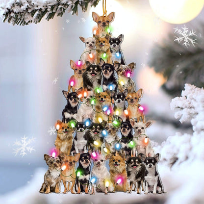 Chihuahua Lovely Tree Gift For Chihuahua Lover Gift For Dog Mom Ornament