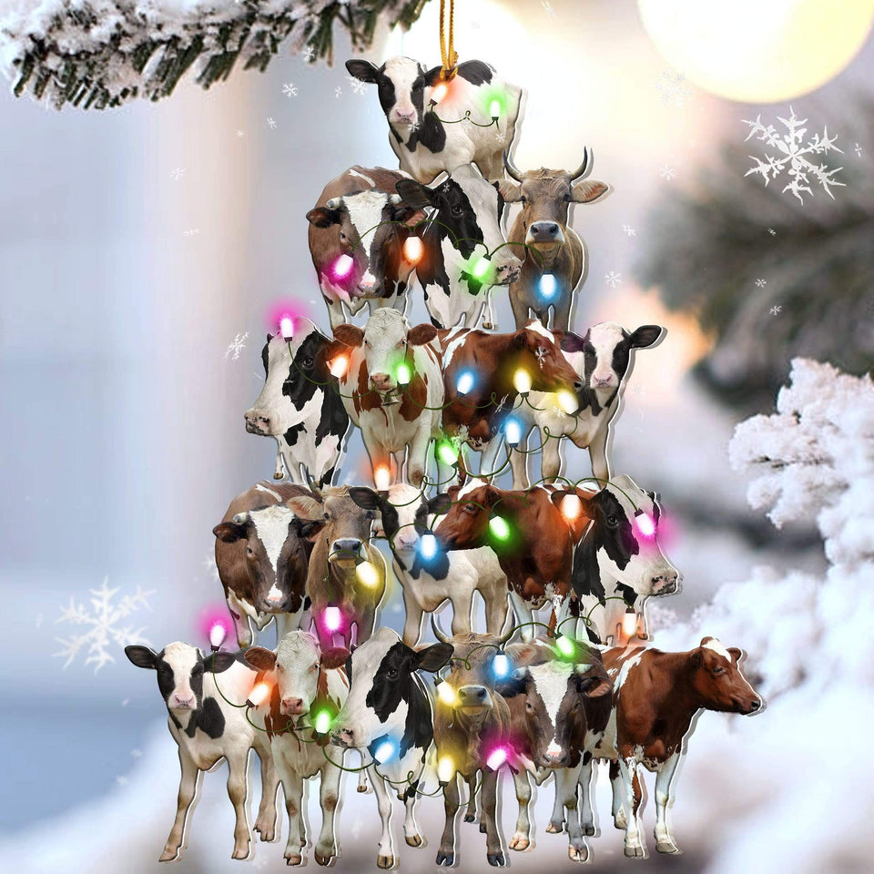 Cow Lovely Tree Gift For Cow Lover Gift For Farmers Ornament
