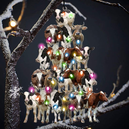 Cow Lovely Tree Gift For Cow Lover Gift For Farmers Ornament