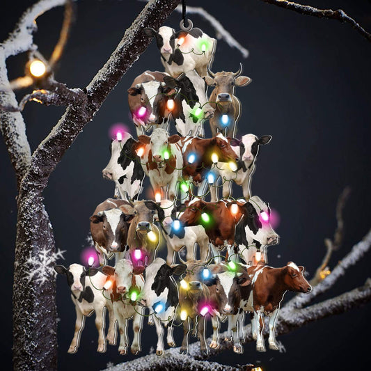 Cow Lovely Tree Gift For Cow Lover Gift For Farmers Ornament