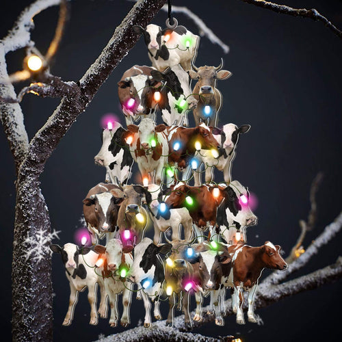 Cow Lovely Tree Gift For Cow Lover Gift For Farmers Ornament