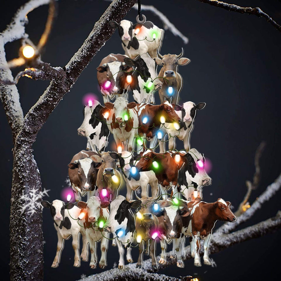 Cow Lovely Tree Gift For Cow Lover Gift For Farmers Ornament