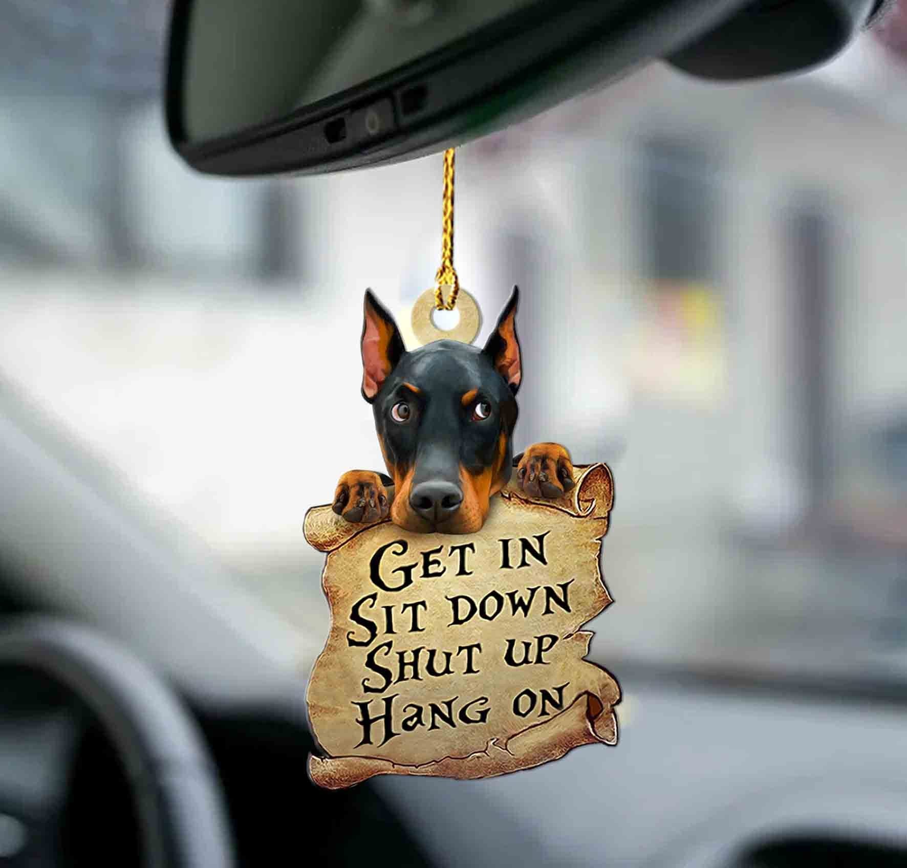 Dobermann Pinscher Get In Dobermann Pinscher Lover Dog Moms Two Sided Ornament