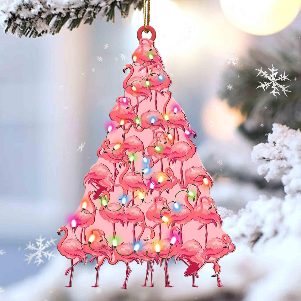 Flamingo Lovely Tree Gift For Flamingo Lover Gift For Bird Lover Ornament