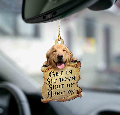 Godmerch- Ornaments- Golden retriever get in golden retriever lover two sided ornament, Dog Ornaments, Car Ornaments