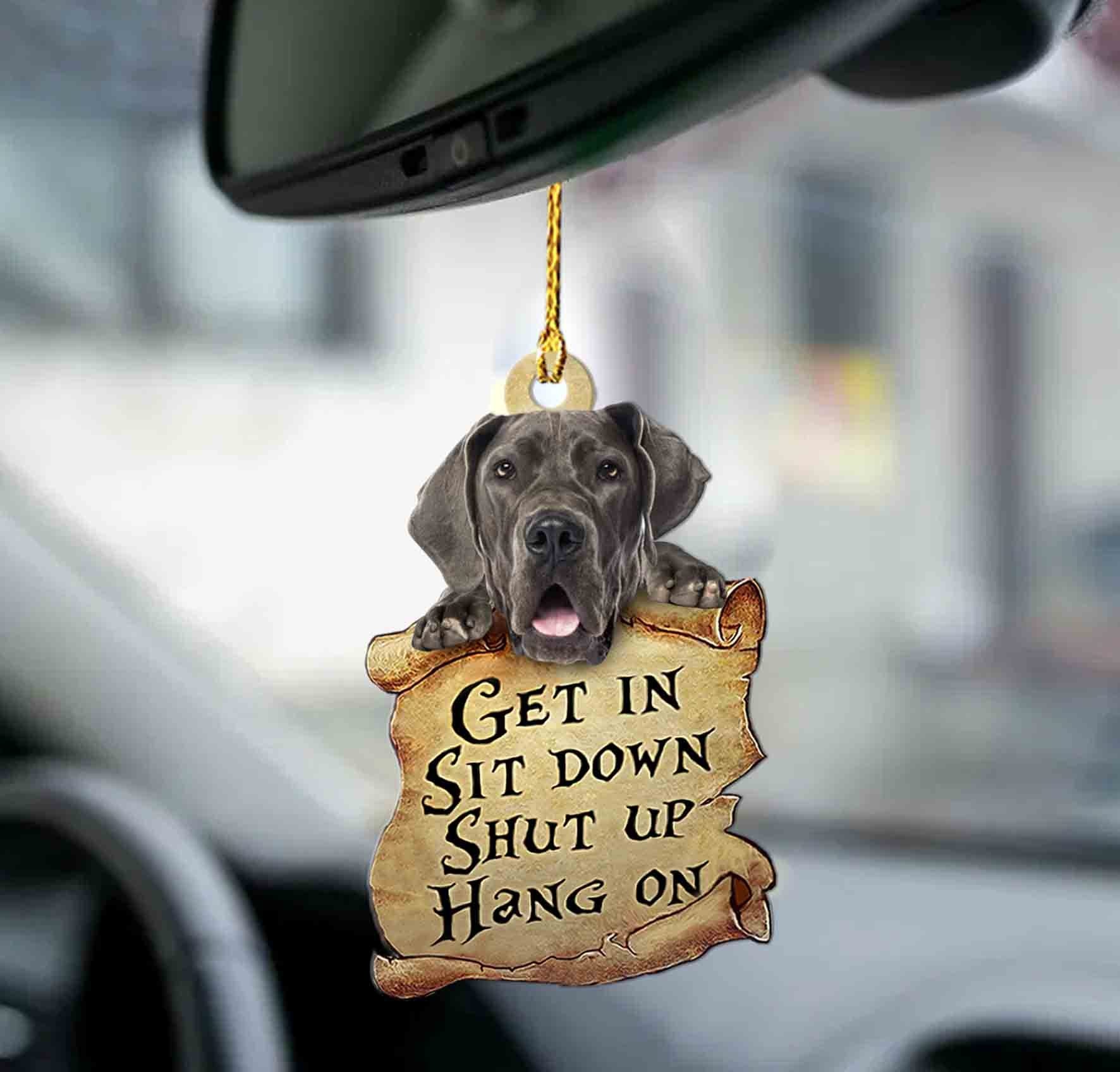 Godmerch- Ornaments- Great Dane get in great dane lover dog moms two sided ornament, Dog Ornaments, Car Ornaments