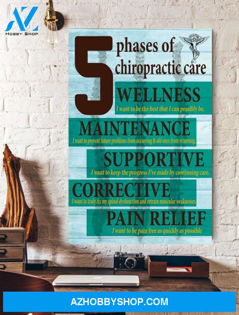 5 Phases Of Chiropratic Care Vertical Canvas Wall Art, Wall Decor Visual Art Unique Gifts