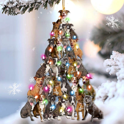 Pitbull Lovely Tree Gift For Pitbull Lover Gift For Dog Mom Ornament