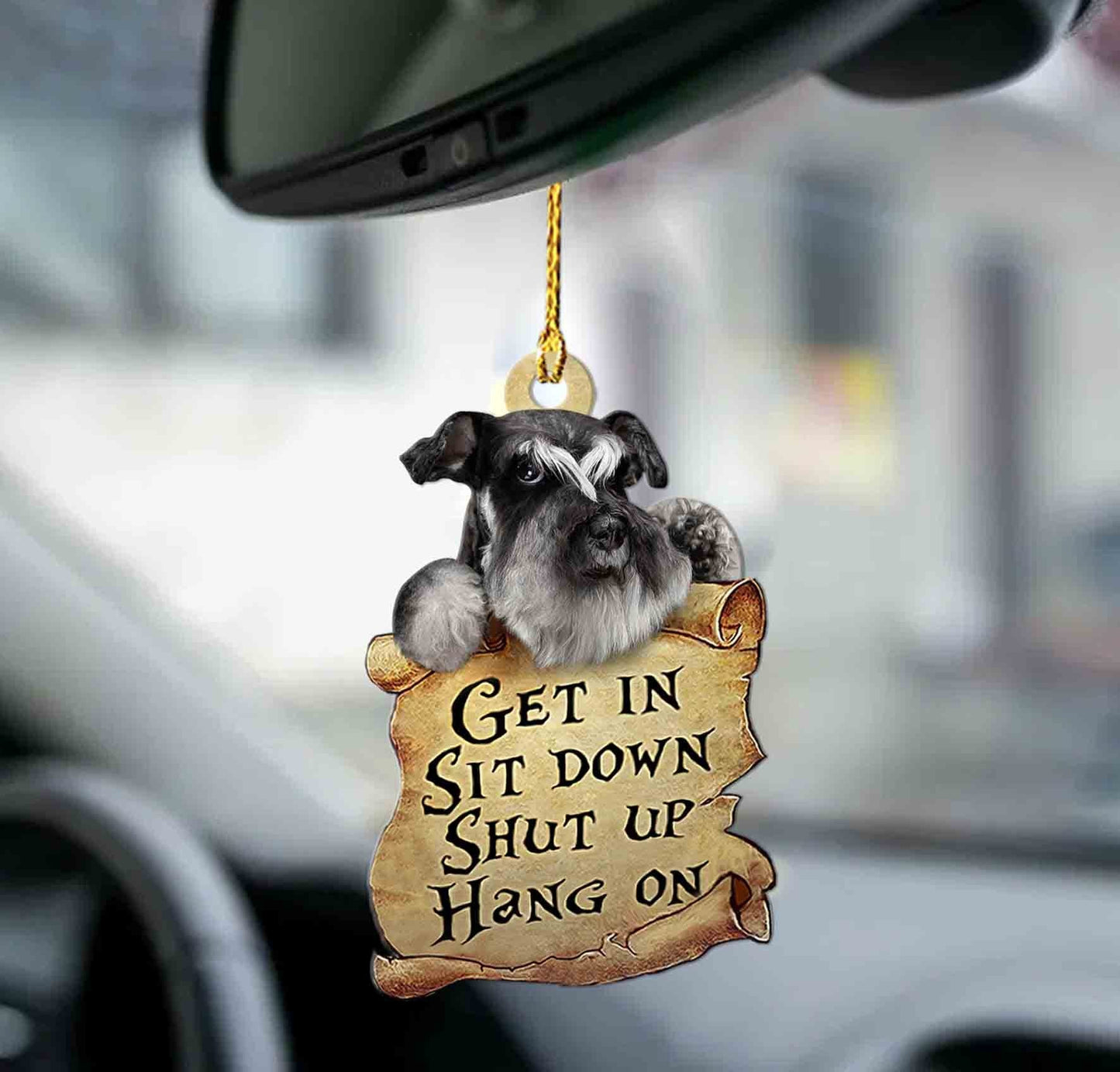 Godmerch- Ornaments- Schnauzer get in schnauzer lover dog moms two sided ornament, Dog Ornaments, Car Ornaments