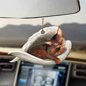 Godmerch- Ornaments- Abyssinian sleeping angel Abyssinian lovers cat lovers ornament, Dog Ornaments, Car Ornaments