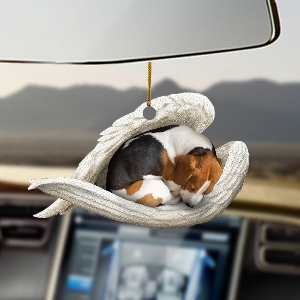 Godmerch- Ornaments- Beagle sleeping angel beagle lovers dog moms ornament, Dog Ornaments, Car Ornaments