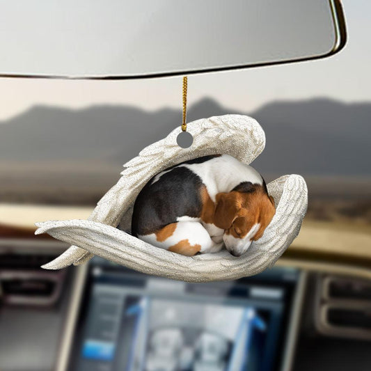 Godmerch- Ornaments- Beagle sleeping angel beagle lovers dog moms ornament, Dog Ornaments, Car Ornaments