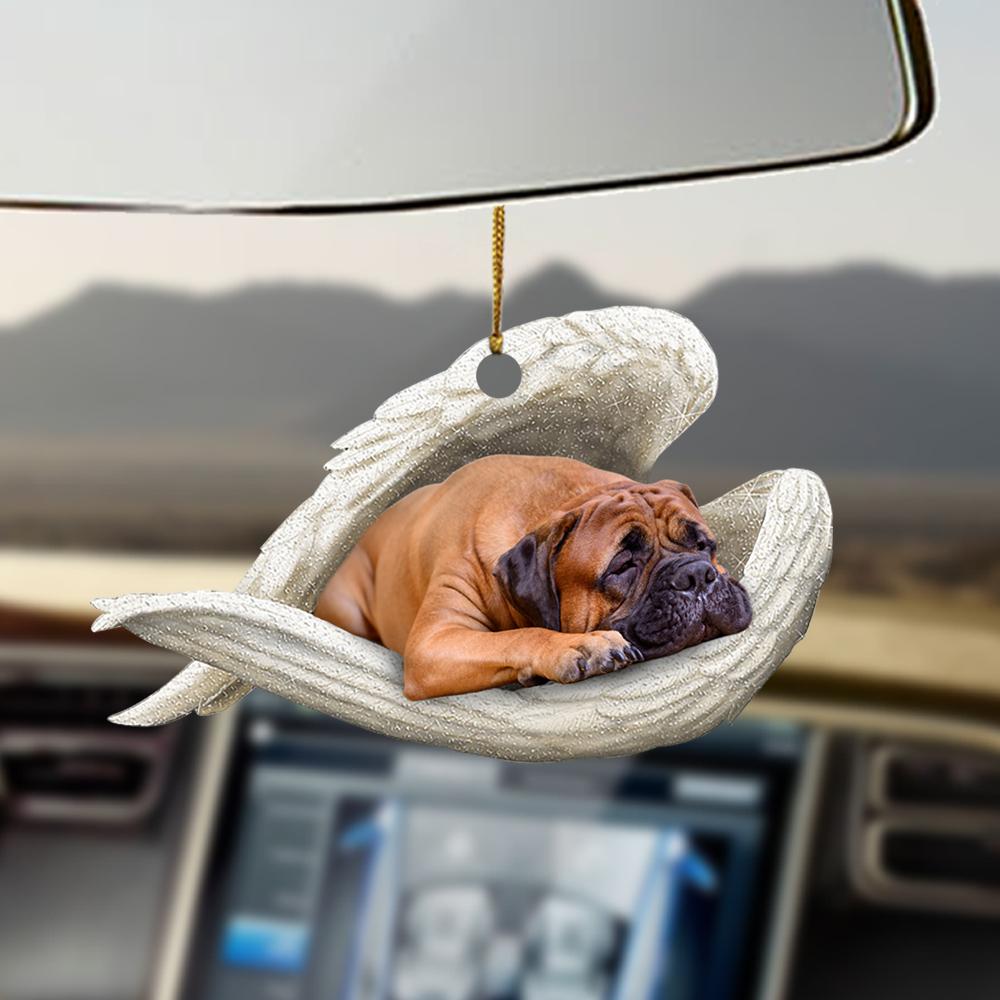 Godmerch- Ornaments- Bullmastiff sleeping angel Bullmastiff lover dog mom ornament, Dog Ornaments, Car Ornaments