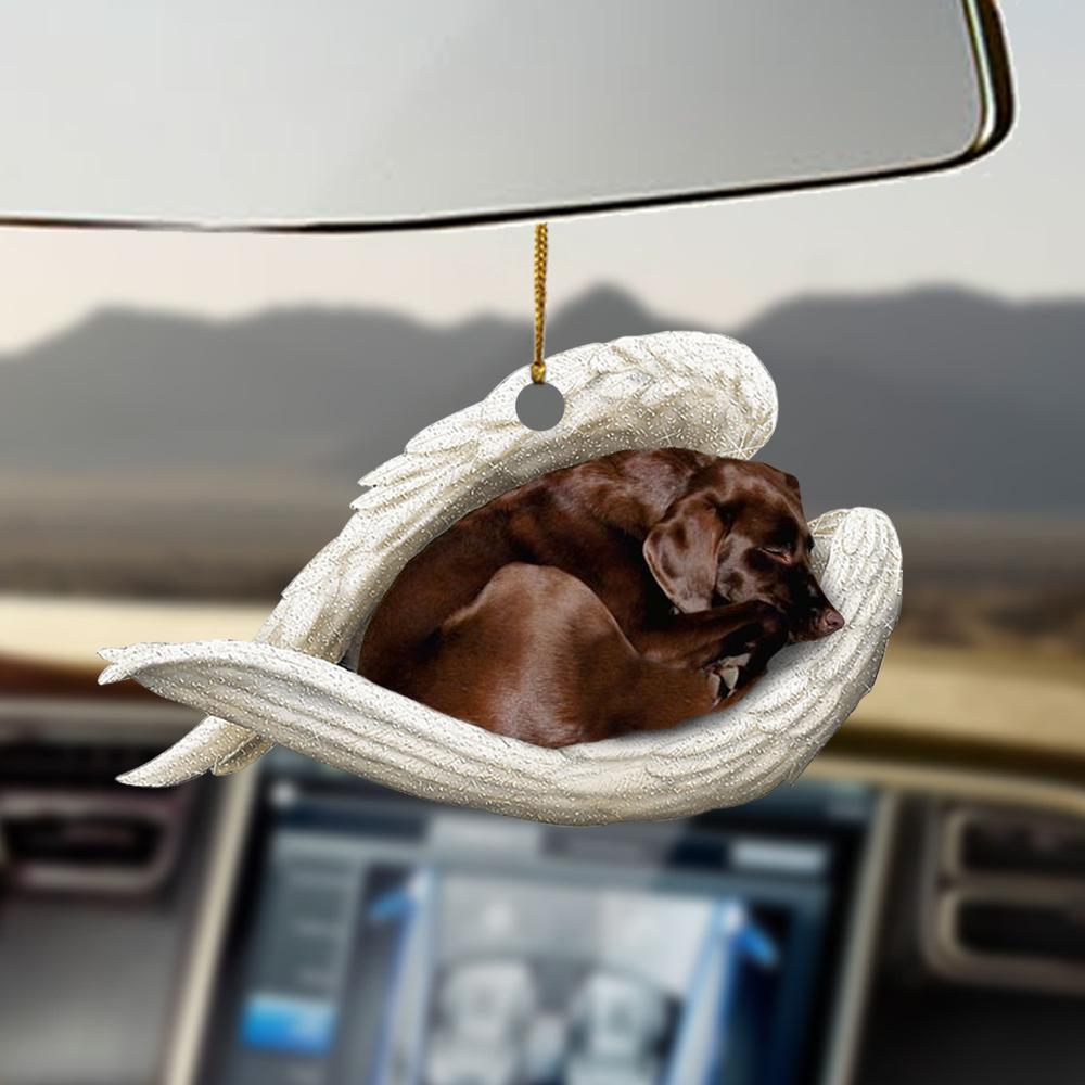 Chocolate Labrador Retriever Sleeping Angel Chocolate Lab Lovers Dog Moms Ornament
