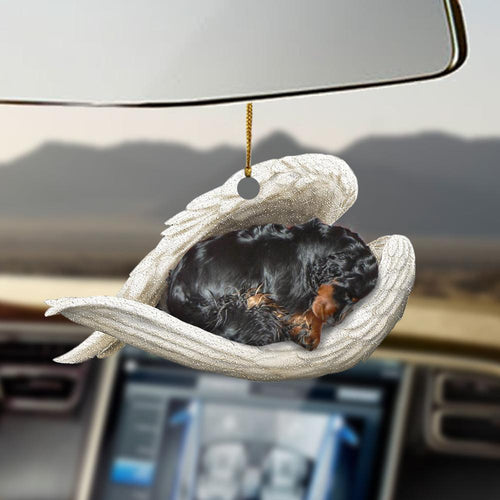 Godmerch- Ornaments- Gordon Setter sleeping angel Gordon Setter lovers ornament, Dog Ornaments, Car Ornaments