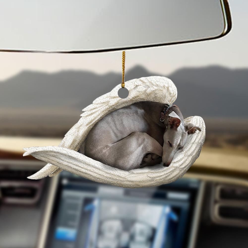 Godmerch- Ornaments- Greyhound sleeping angel greyhound lovers dog moms ornament, Dog Ornaments, Car Ornaments
