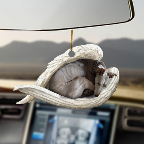 Godmerch- Ornaments- Greyhound sleeping angel greyhound lovers dog moms ornament, Dog Ornaments, Car Ornaments