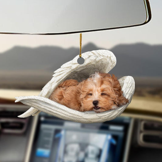 Godmerch- Ornaments- Maltipoo sleeping angel Maltipoo lover dog mom ornament, Dog Ornaments, Car Ornaments