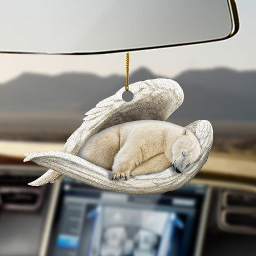 Godmerch- Ornaments- Polar bear sleeping angel Polar bear lovers ornament, Dog Ornaments, Car Ornaments