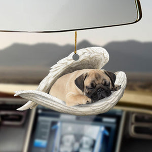 Ornaments- Pug sleeping angel pug lovers dog lovers ornament, Dog Ornaments, Car Ornaments