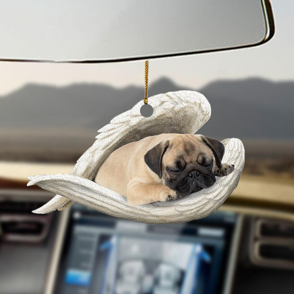 Ornaments- Pug sleeping angel pug lovers dog lovers ornament, Dog Ornaments, Car Ornaments