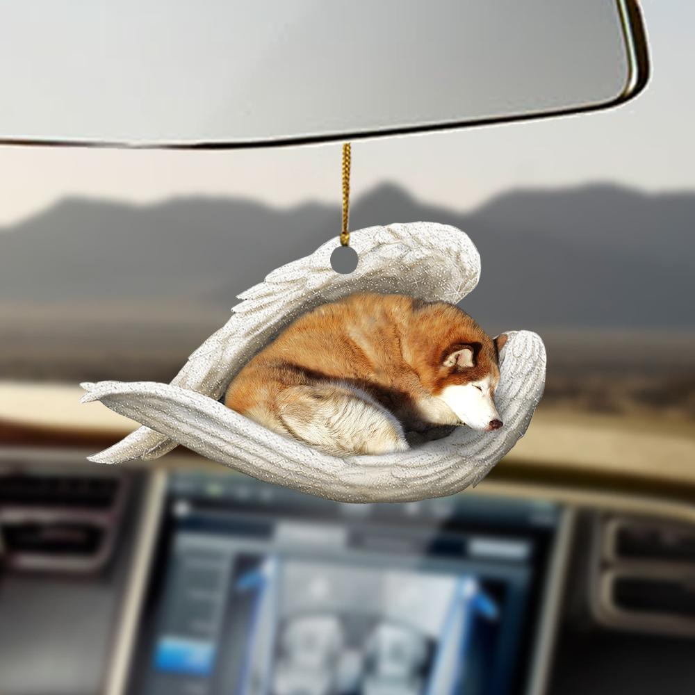 Godmerch- Ornaments- Red Husky sleeping angel red husky lover dog mom ornament, Dog Ornaments, Car Ornaments