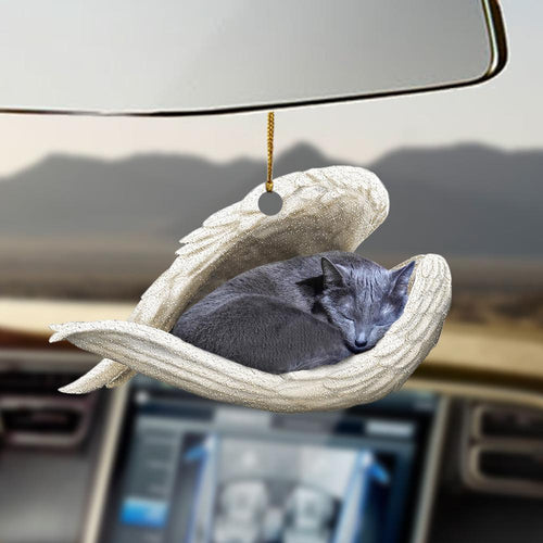 Godmerch- Ornaments- Russian Blue sleeping angel Russian Blue lovers cat moms ornament, Dog Ornaments, Car Ornaments