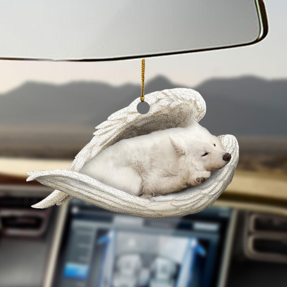 Godmerch- Ornaments- Samoyed sleeping angel Samoyed lovers dog moms ornament, Dog Ornaments, Car Ornaments