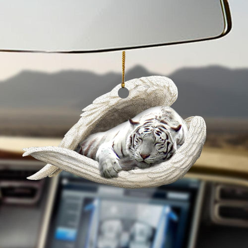 Godmerch- Ornaments- White tiger sleeping angel white tiger lovers ornament, Dog Ornaments, Car Ornaments